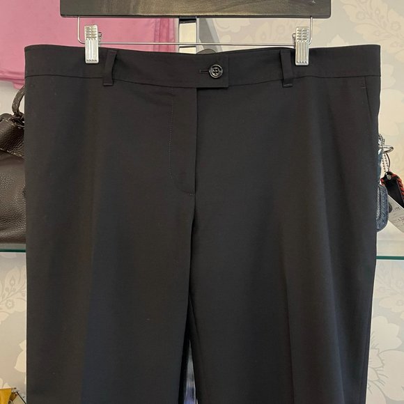 NINA RAYNOR Black Wool Blend Straight Leg Flat Front Dress Pant - Picture 5 of 12